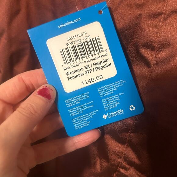 Columbia Kick Turner II Insulated Pants Root Maroon Red Womens Plus Size 3X NWT - Picture 6 of 11